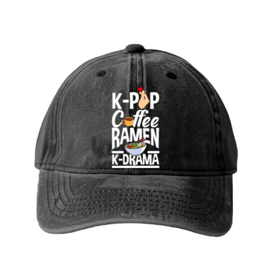 K-Pop K-Drama Korean Pop Music Washed Denim Baseball Caps