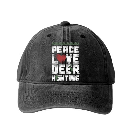 Buck Deer Hunting Hunter Vintage Washed Denim Baseball Caps