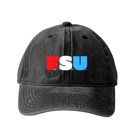 FSU Fuck Shit Up (in Red White Blue letters) Washed Denim Baseball Caps