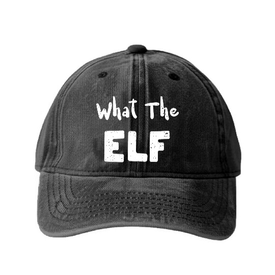 What The Elf - Christmas Elf Washed Denim Baseball Caps