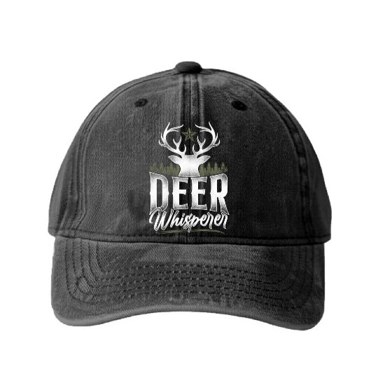 Buck Deer Hunting Hunter Vintage Washed Denim Baseball Caps