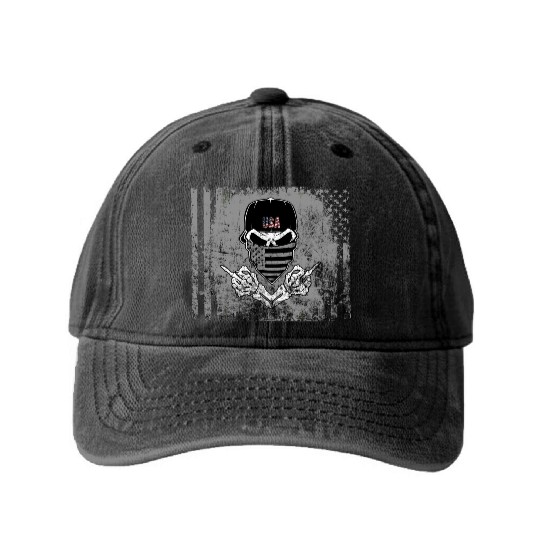 Wear American Warrior Washed Denim Baseball Caps