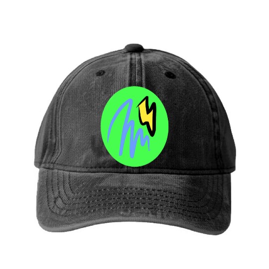 Tornado and Thunder design Washed Denim Baseball Caps