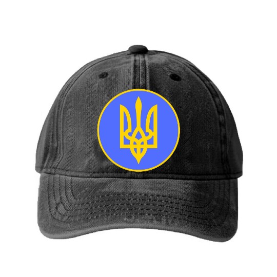 Ukraine trident Washed Denim Baseball Caps