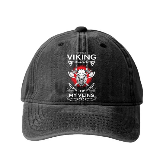 Thor Celtic Symbol Norsemen Washed Denim Baseball Caps