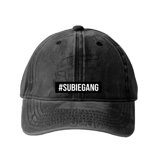 Subie Gang Impreza jdm lover classic japanese car Washed Denim Baseball Caps