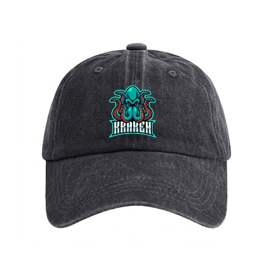 Seattle Kraken Octopus Washed Denim Baseball Caps