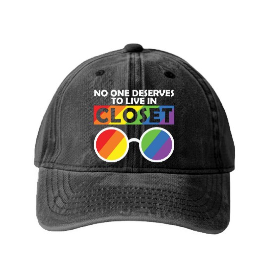LBGT Flag Gay Pride Human Washed Denim Baseball Caps