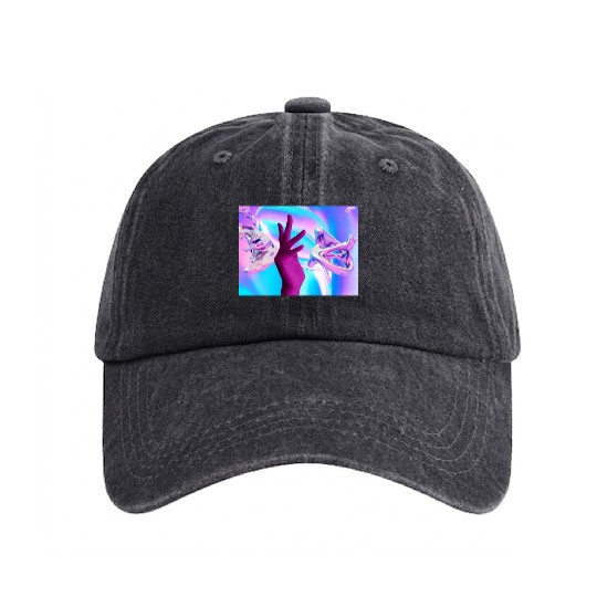 Holographic mystical Aesthetic hand Washed Denim Baseball Caps