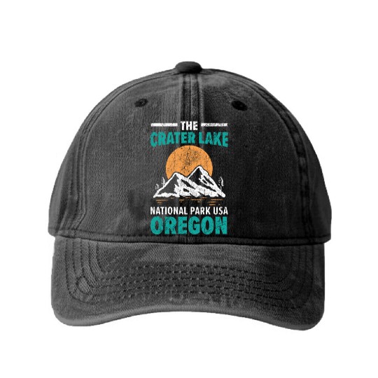 The Crater Lake National Park USA Oregon America Washed Denim Baseball Caps