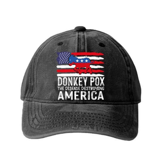 Donkey Pox The Disease Destroying America Funny Washed Denim Baseball Caps