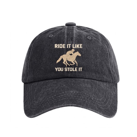 Barrel Racer Rodeo Racing Horse Riding Race Funny Washed Denim Baseball Caps