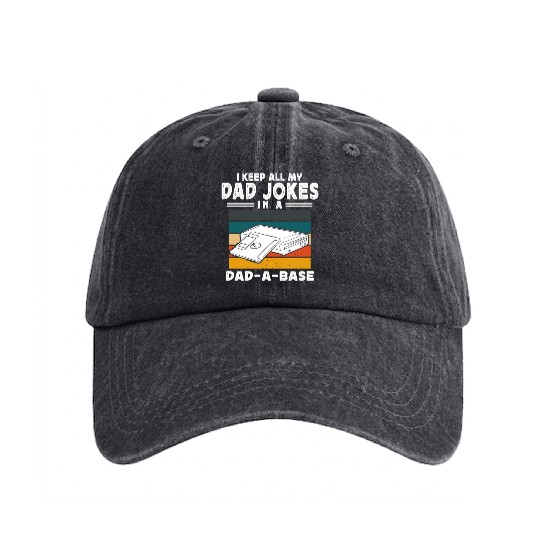 Dad Joke Data Scientist Pun Computer Science Washed Denim Baseball Caps