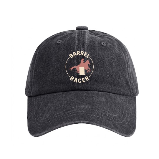 Barrel Racer Rodeo Racing Horse Riding Race Funny Washed Denim Baseball Caps