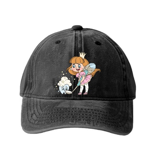 Tooth Fairy Washed Denim Baseball Caps
