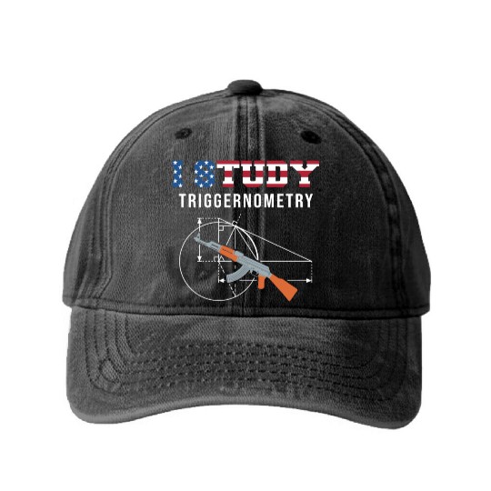 I Study Triggernometry - Gun Lover Washed Denim Baseball Caps