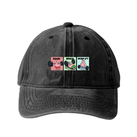 Majin Buu vs Patrick - Funny Anime Gym Washed Denim Baseball Caps