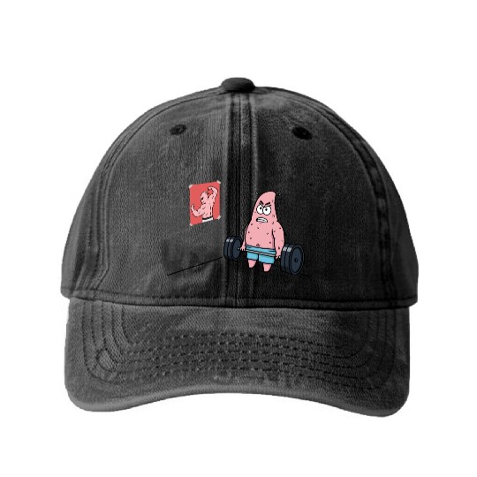 Majin Buu vs Patrick - Funny Anime Gym and Workout Washed Denim Baseball Caps