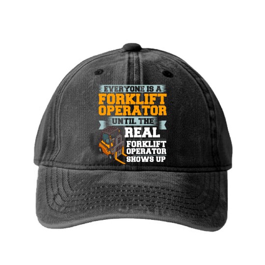 Forklift Operator Driver Lift Truck Training Washed Denim Baseball Caps