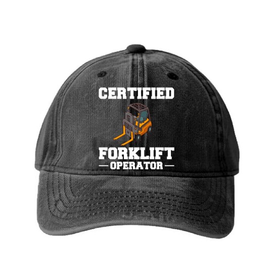 Forklift Operator Driver Lift Truck Training Washed Denim Baseball Caps