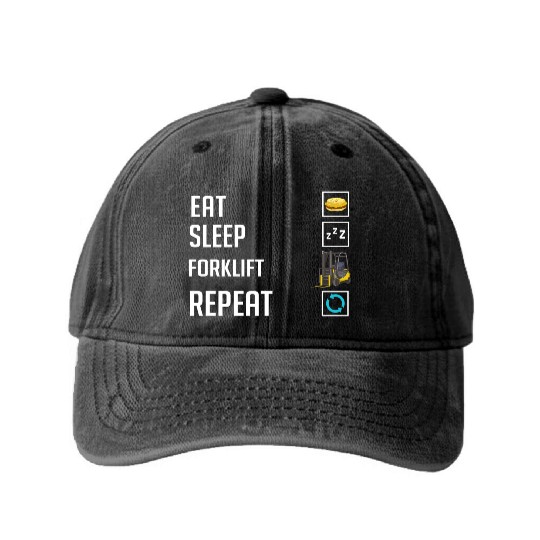 Forklift Operator Driver Lift Truck Training Washed Denim Baseball Caps