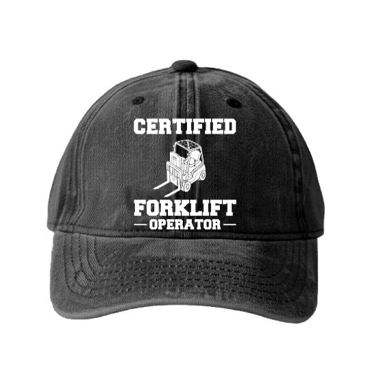 Forklift Operator Driver Lift Truck Training Washed Denim Baseball Caps