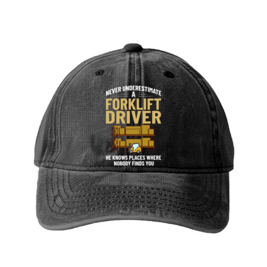 Forklift Operator Driver Lift Truck Training Washed Denim Baseball Caps