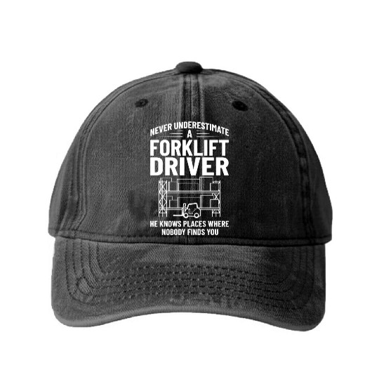 Forklift Operator Driver Lift Truck Training Washed Denim Baseball Caps