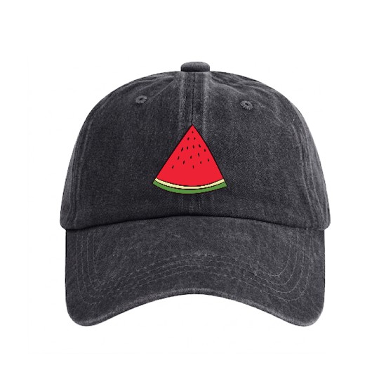Watermelon - slice, piece, quarter, triangle Washed Denim Baseball Caps