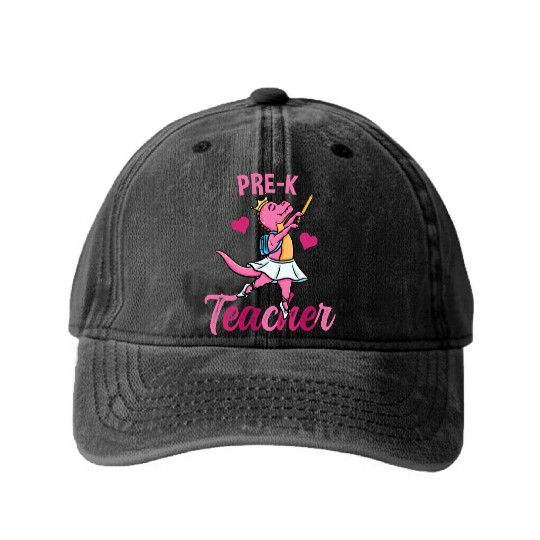 Pre-K Teacher Ballet Back To School Girls Washed Denim Baseball Caps