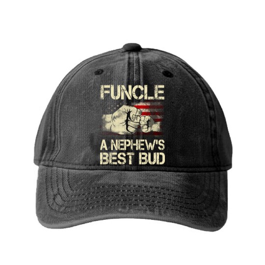 Funcle A Nephew Best Bud Us Washed Denim Baseball Caps