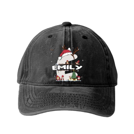 Emily Christmas - Emily Name funny Xmas Washed Denim Baseball Caps