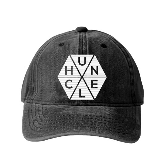 Abstract Triangle Huncle Washed Denim Baseball Caps