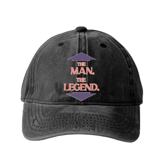 The man the legend Washed Denim Baseball Caps