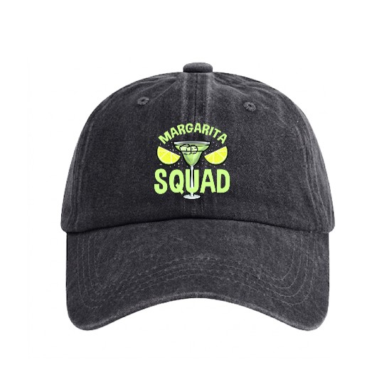 Margarita Squad For Margarita Lover Washed Denim Baseball Caps