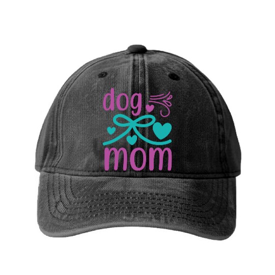Dog mom Washed Denim Baseball Caps