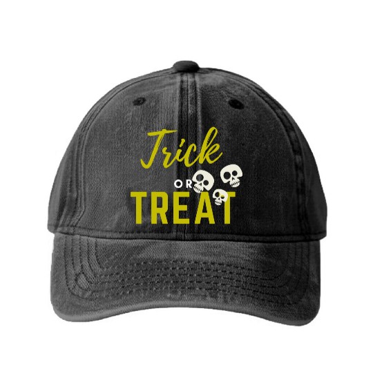 trick or treat Washed Denim Baseball Caps