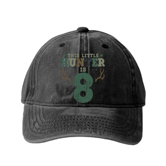 Buck Deer Hunting Hunter Kid 8th Washed Denim Baseball Caps