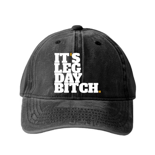 leg day gym Washed Denim Baseball Caps