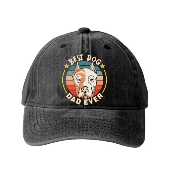 Best Dog Dad Ever Daddy Father Father's Day Washed Denim Baseball Caps