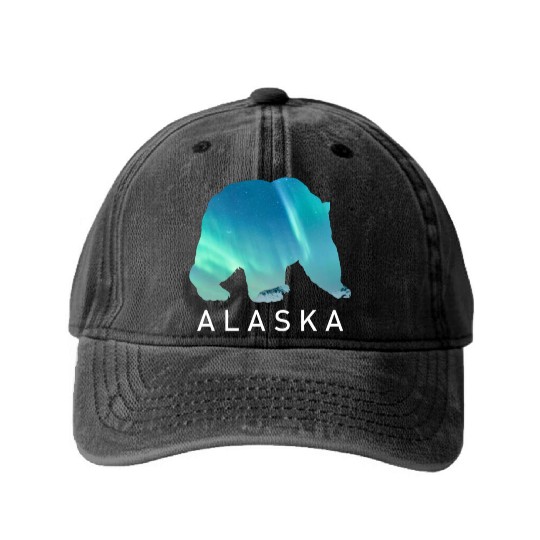 Alaska Gift USA Natur Bär Denali Grizzly Wald Washed Denim Baseball Caps