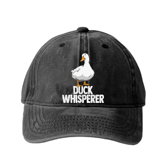 Duck Whisperer Funny Ducklings Farmers Washed Denim Baseball Caps