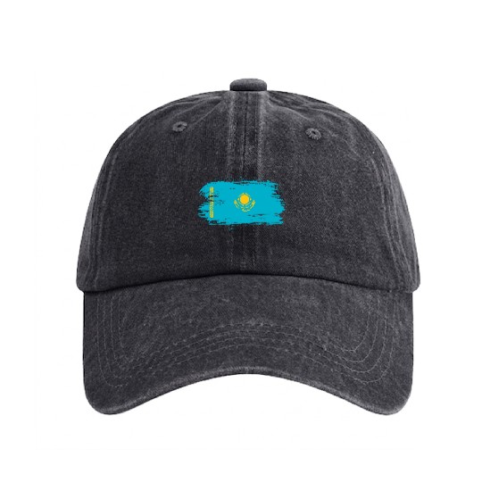 Kazakhstan flag Washed Denim Baseball Caps
