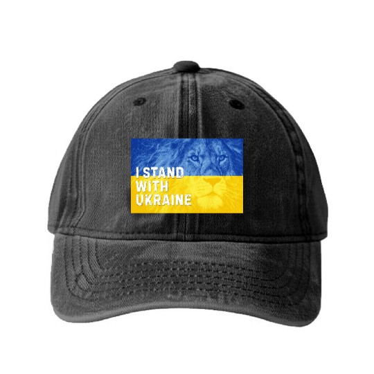 Ukraine Independence Day. I Stand with Ukraine Washed Denim Baseball Caps