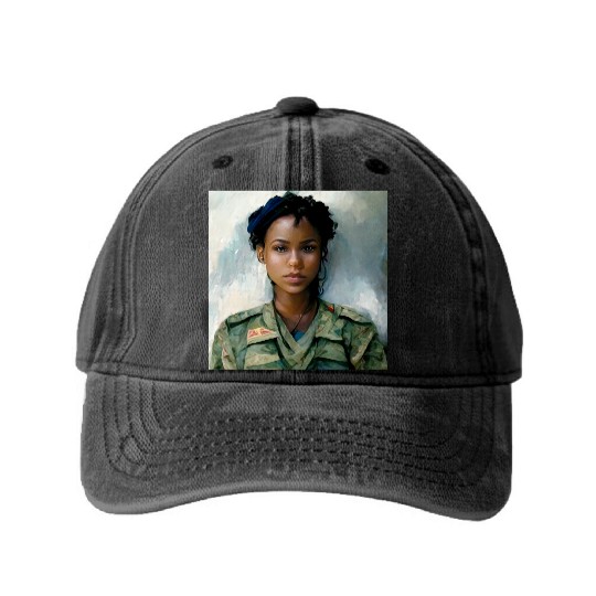 Beautiful US army combat medic painting Washed Denim Baseball Caps