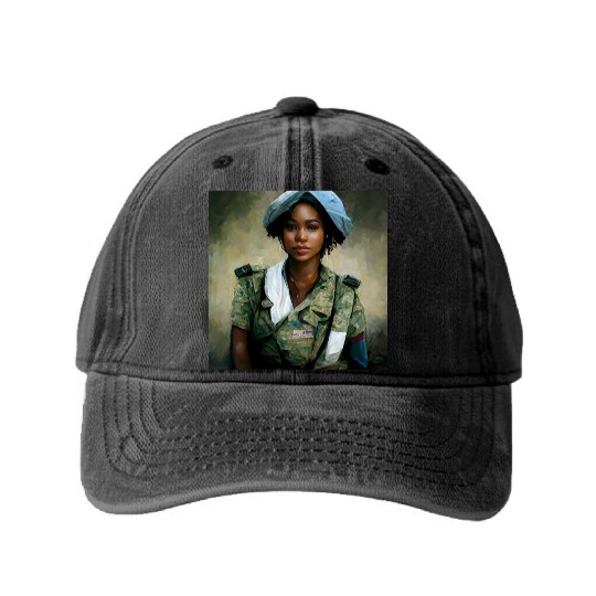 Beautiful US army combat medic painting Washed Denim Baseball Caps