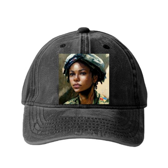 Beautiful US army combat medic painting Washed Denim Baseball Caps