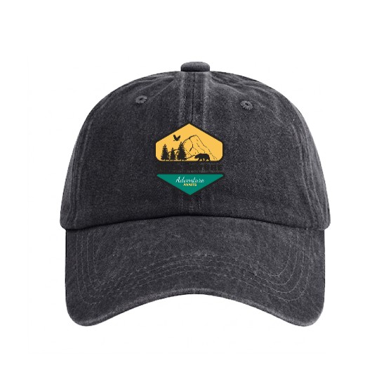 Wild nature Adventure Washed Denim Baseball Caps