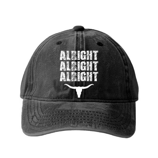 Alright, Alright, Alright Texas Bull Texas Washed Denim Baseball Caps