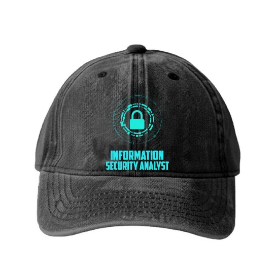 Information Security Analyst Washed Denim Baseball Caps